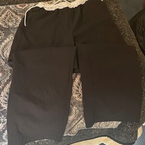 Black Wide-Leg Pants with Drawstring Waist